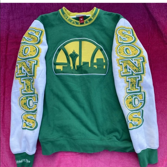 Mitchell And Ness Seattle Super Sonics Sweater - Picture 1 of 6
